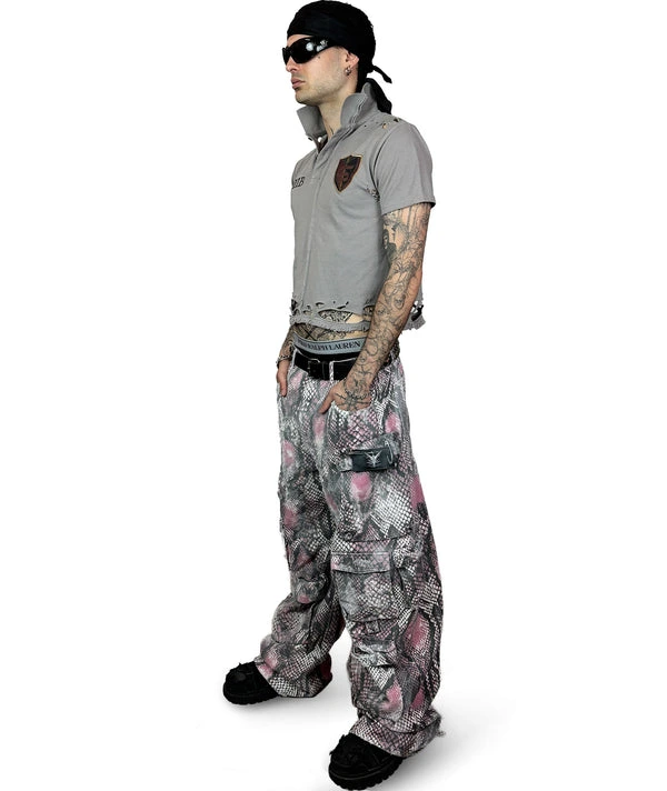 PINK PYTHON CARGO PANTS | UNISEX - Image 4
