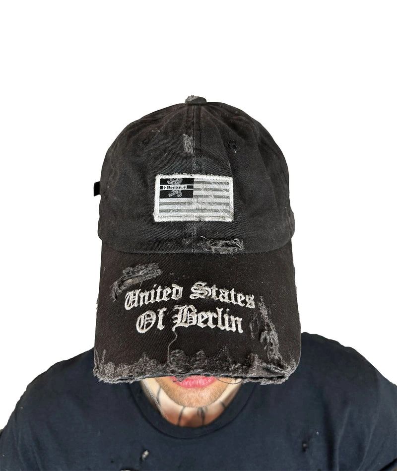 U.S.B. - CAP - DISTRESSED, STONE WASHED - BLACK - Image 4