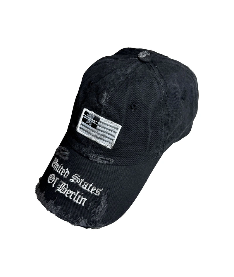 U.S.B. - CAP - DISTRESSED, STONE WASHED - BLACK