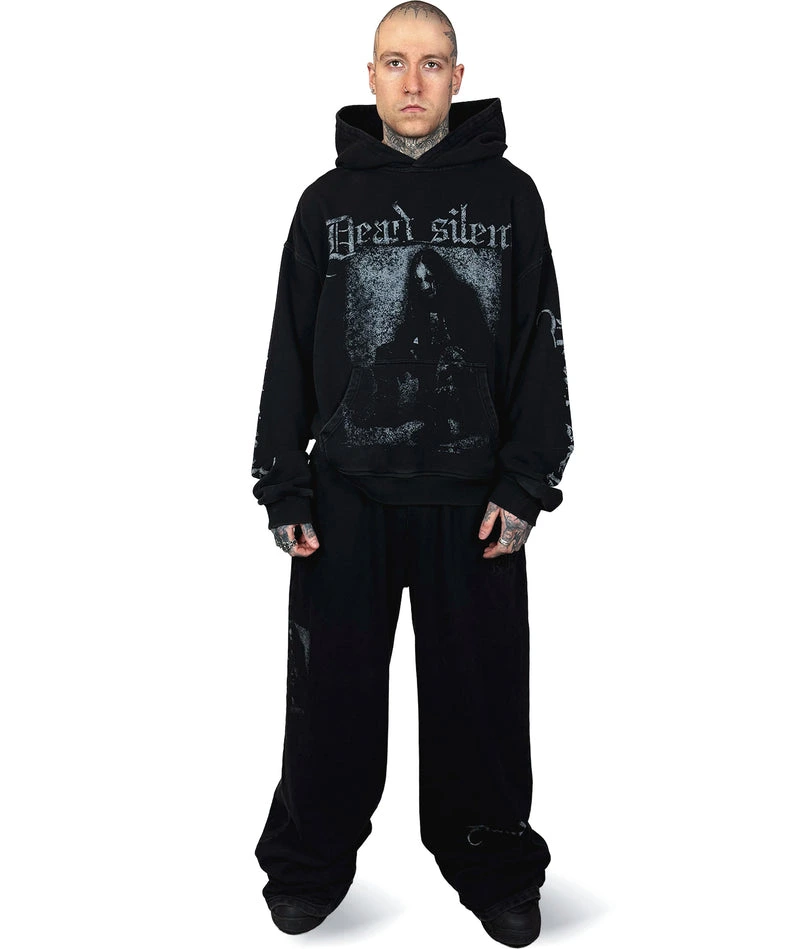 DEAD SILENT - OVERSIZED HOODIE (WASHED) | UNISEX - Image 3