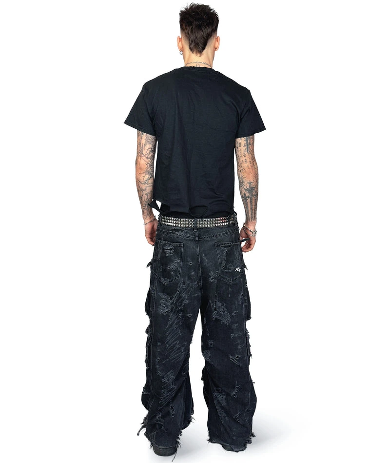 SIN CITY - DISTRESSED T-SHIRT | BLACK/WHITE UNISEX - Image 4