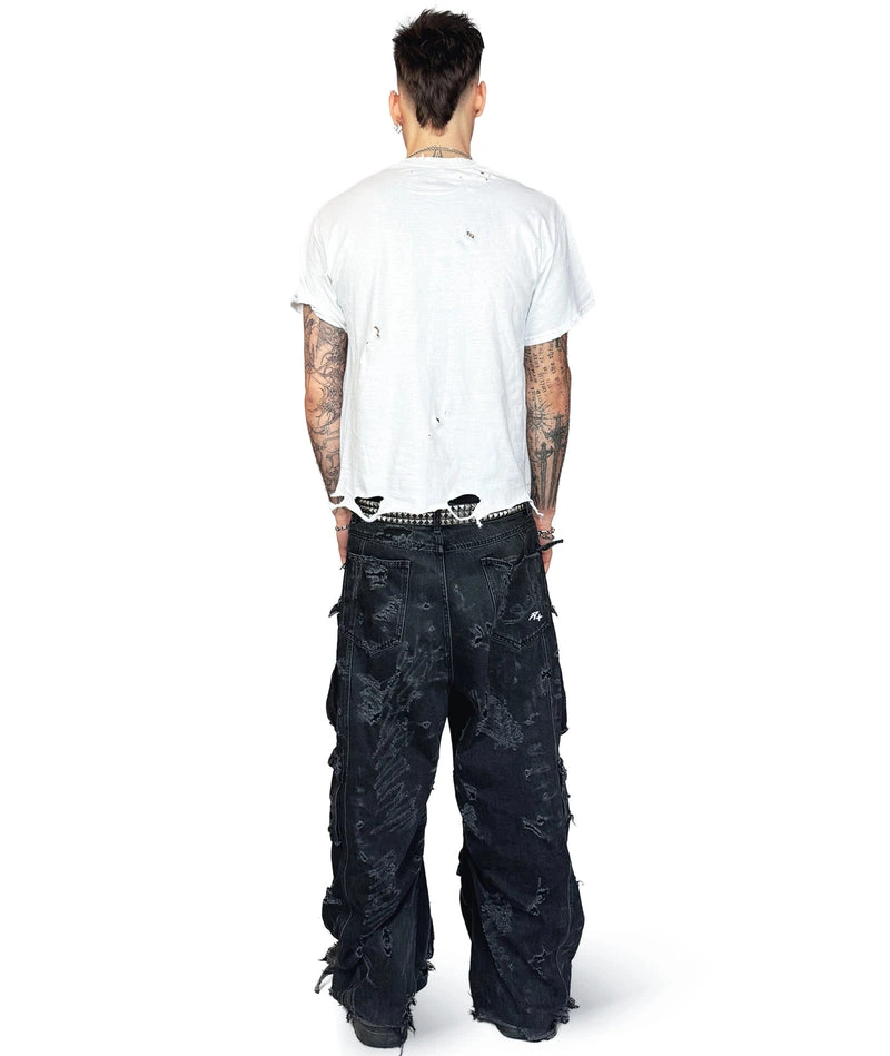 SIN CITY - DISTRESSED T-SHIRT | WHITE/RED UNISEX - Image 4