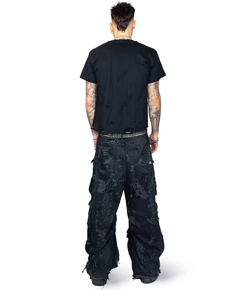 SIN CITY - DISTRESSED T-SHIRT | BLACK/RED UNISEX - Image 4