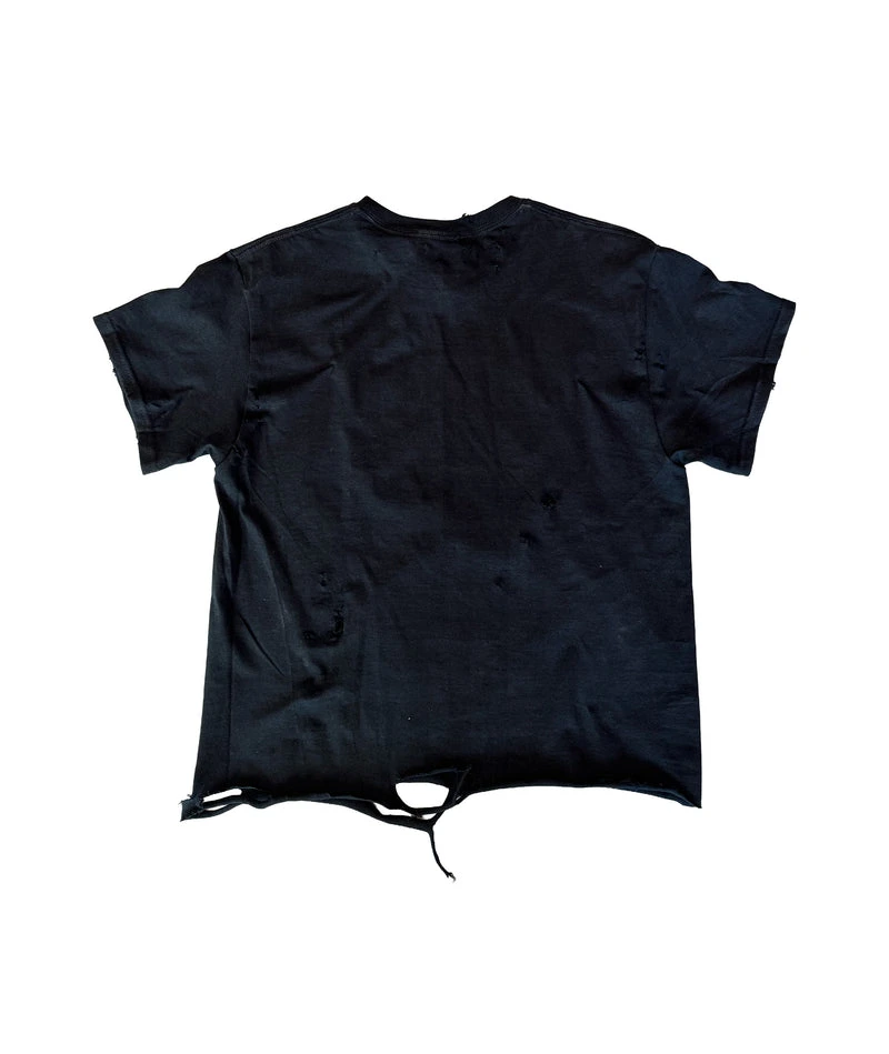 LOVE HURTS - DISTRESSED T-SHIRT | BLACK/WHITE UNISEX - Image 2