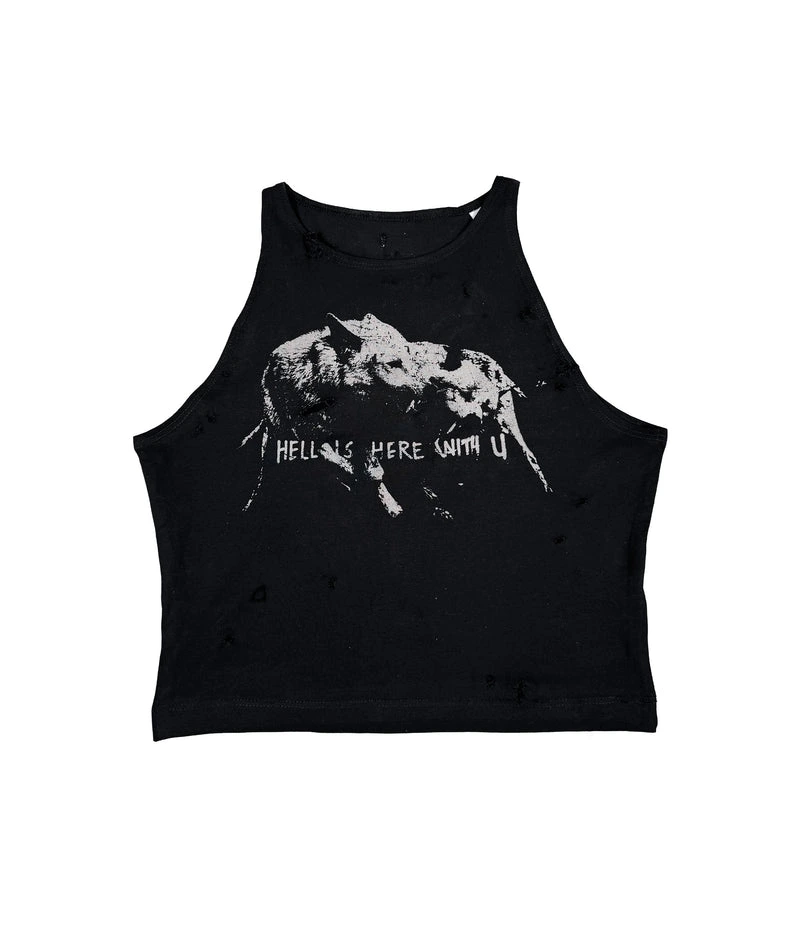 WOLFPACK - DISTRESSED CROP TOP | UNISEX