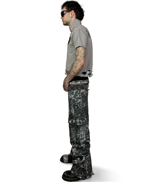 FLARED CHEETAH BIKER PANTS | UNISEX - Image 5