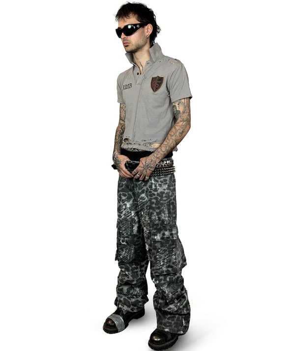 FLARED CHEETAH BIKER PANTS | UNISEX - Image 3