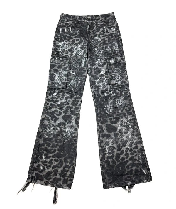 FLARED CHEETAH BIKER PANTS | UNISEX - Image 2